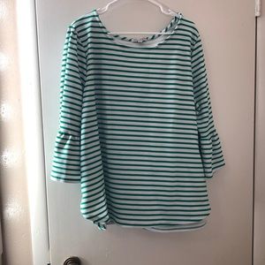 Kelley green and white stripped shirt